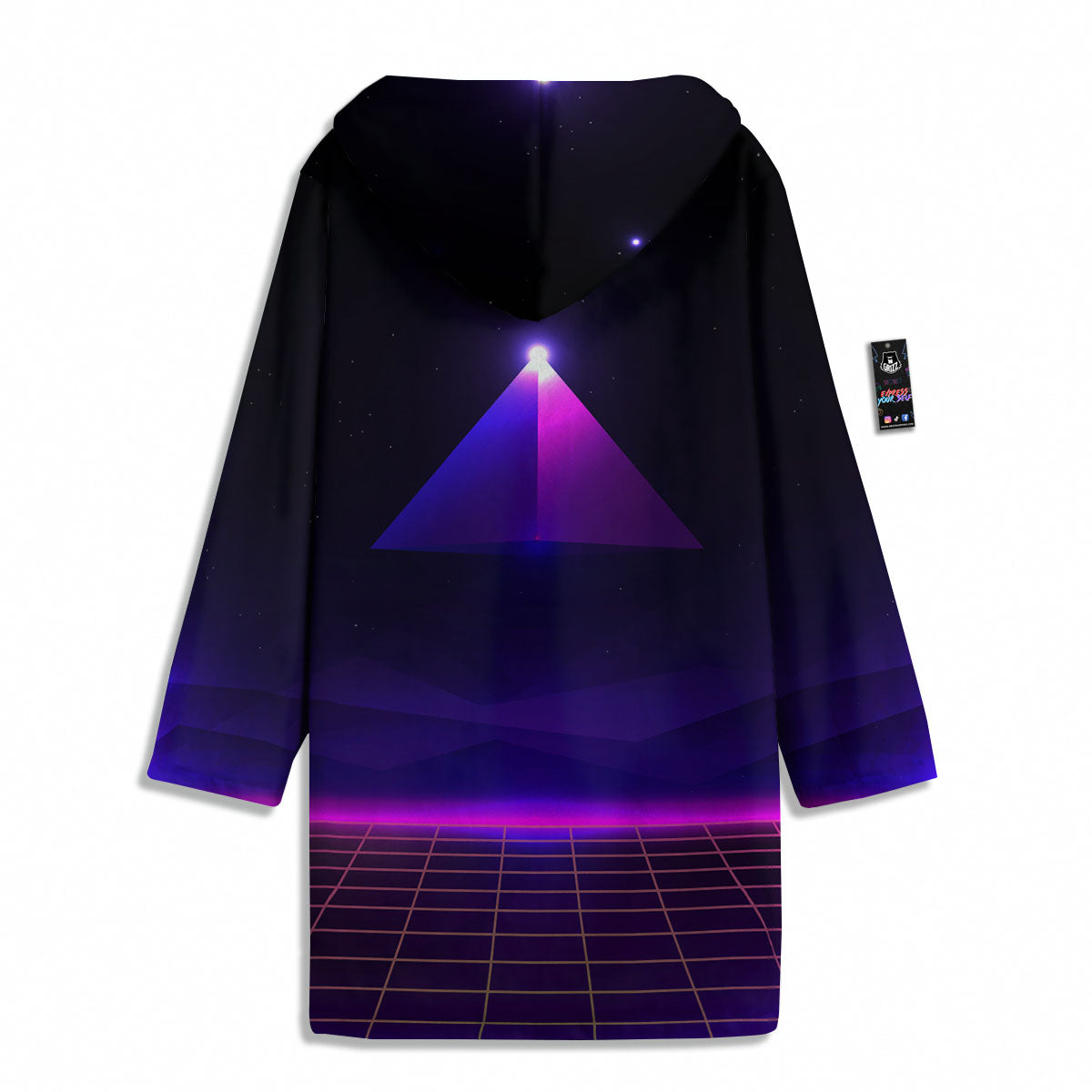 Pyramid Cloud Purple Print Men's Windbreaker Jacket-grizzshop