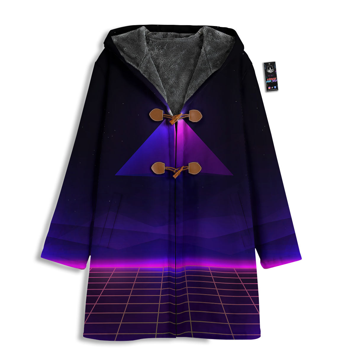 Pyramid Cloud Purple Print Men's Windbreaker Jacket-grizzshop