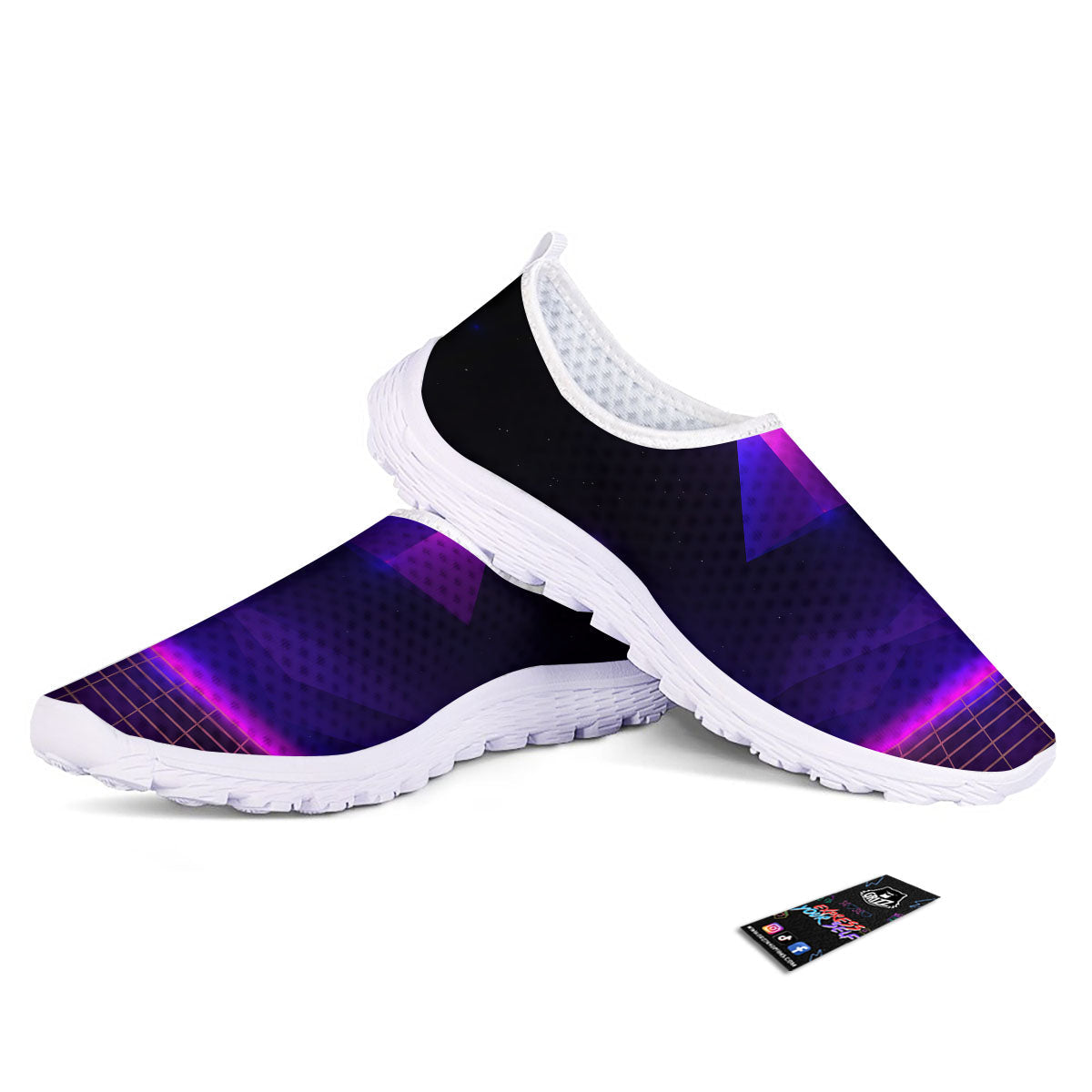 Pyramid Cloud Purple Print Nurse Shoes-grizzshop