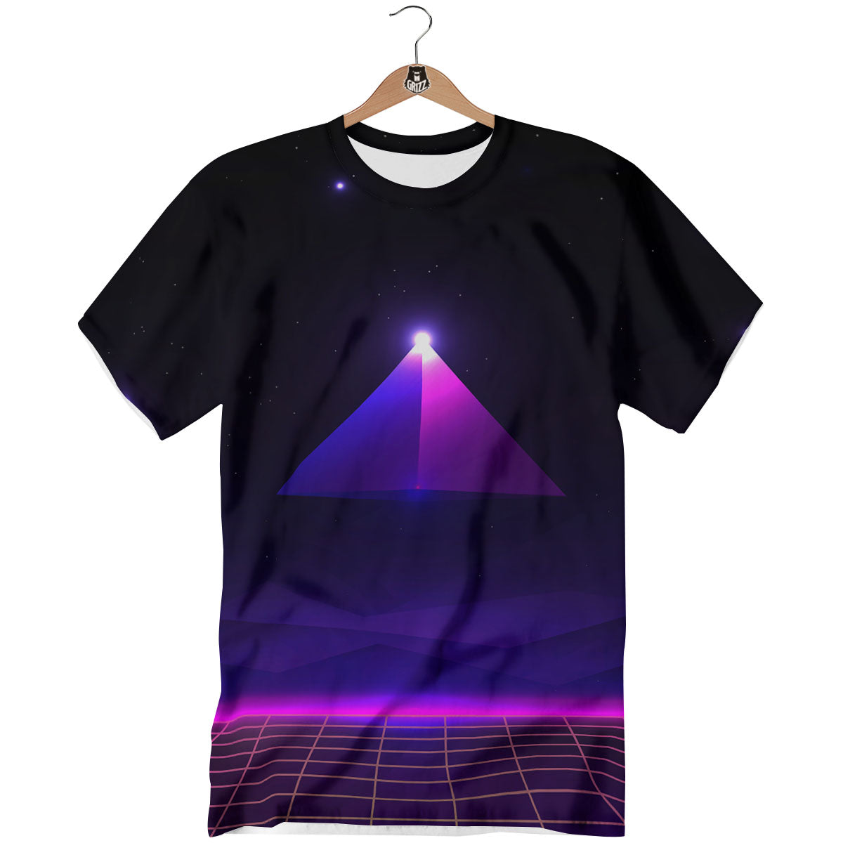 Pyramid Cloud Purple Print T-Shirt-grizzshop