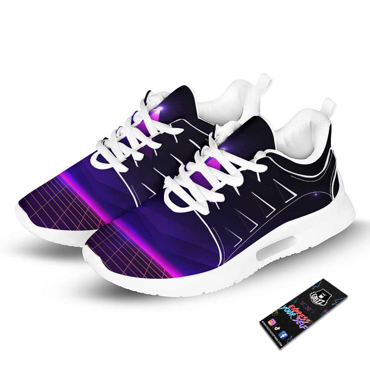 Pyramid Cloud Purple Print Tennis Shoes-grizzshop
