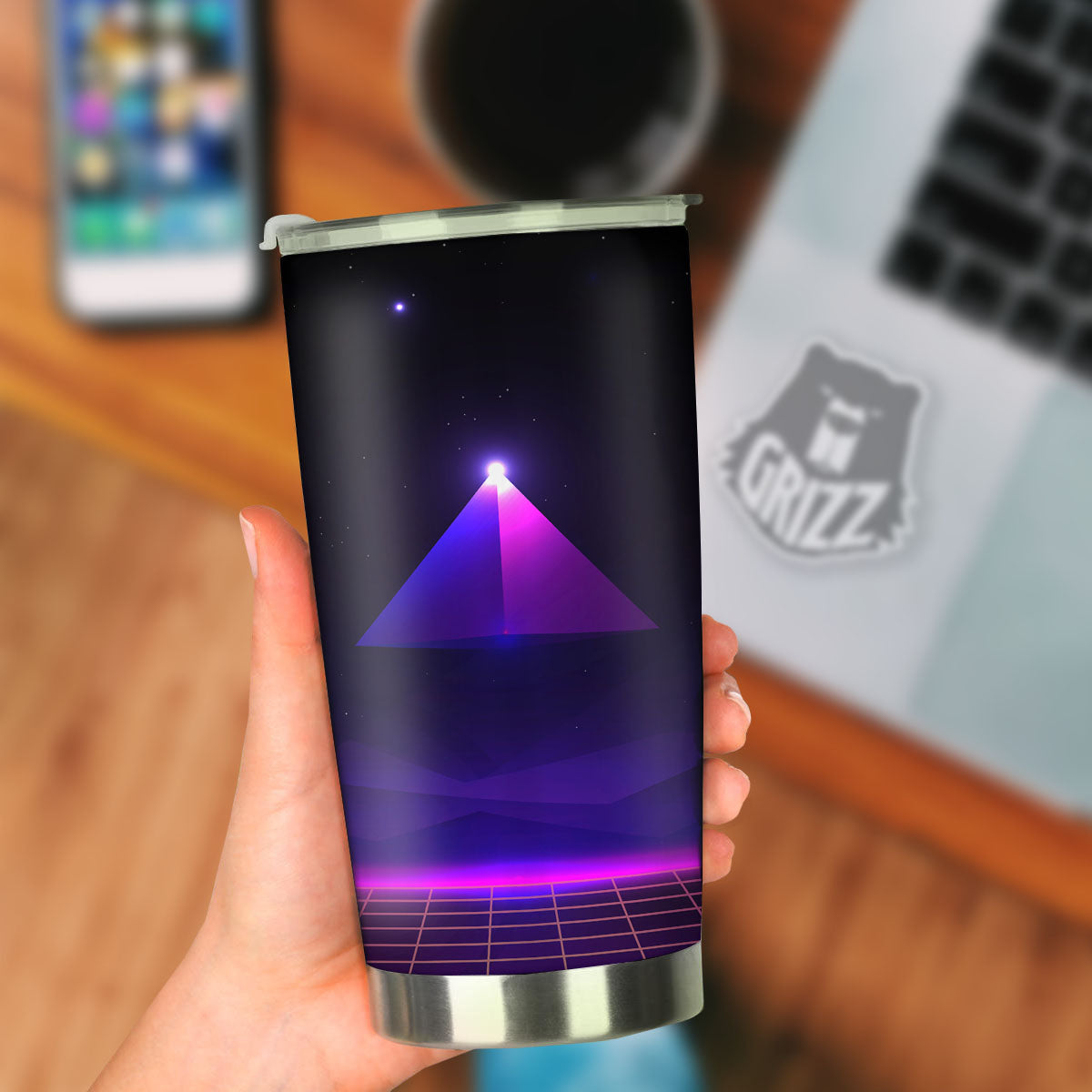 Pyramid Cloud Purple Print Tumbler-grizzshop