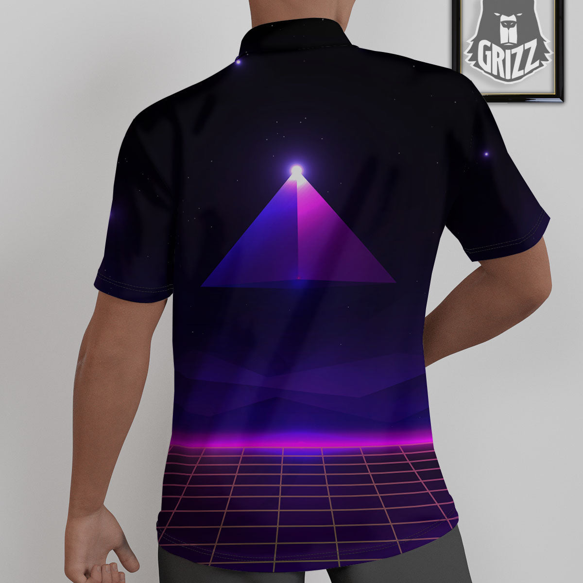 Pyramid Cloud Purple Print Untucked Shirts-grizzshop