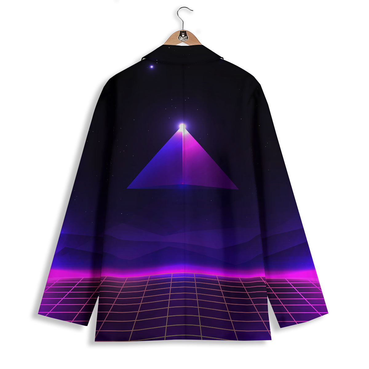Pyramid Cloud Purple Print Women's Blazer-grizzshop