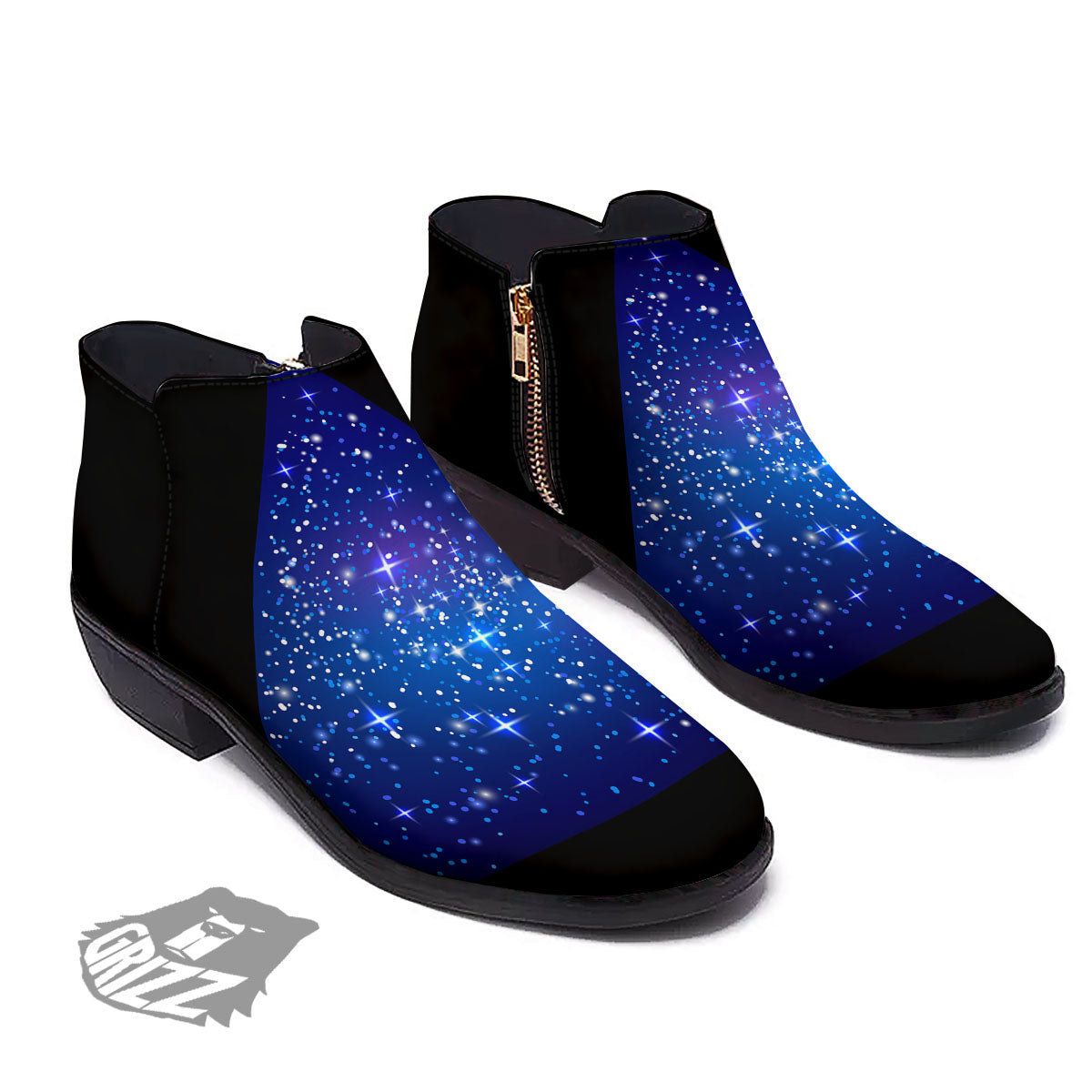 Pyramid Galaxy Print Ankle Boots-grizzshop