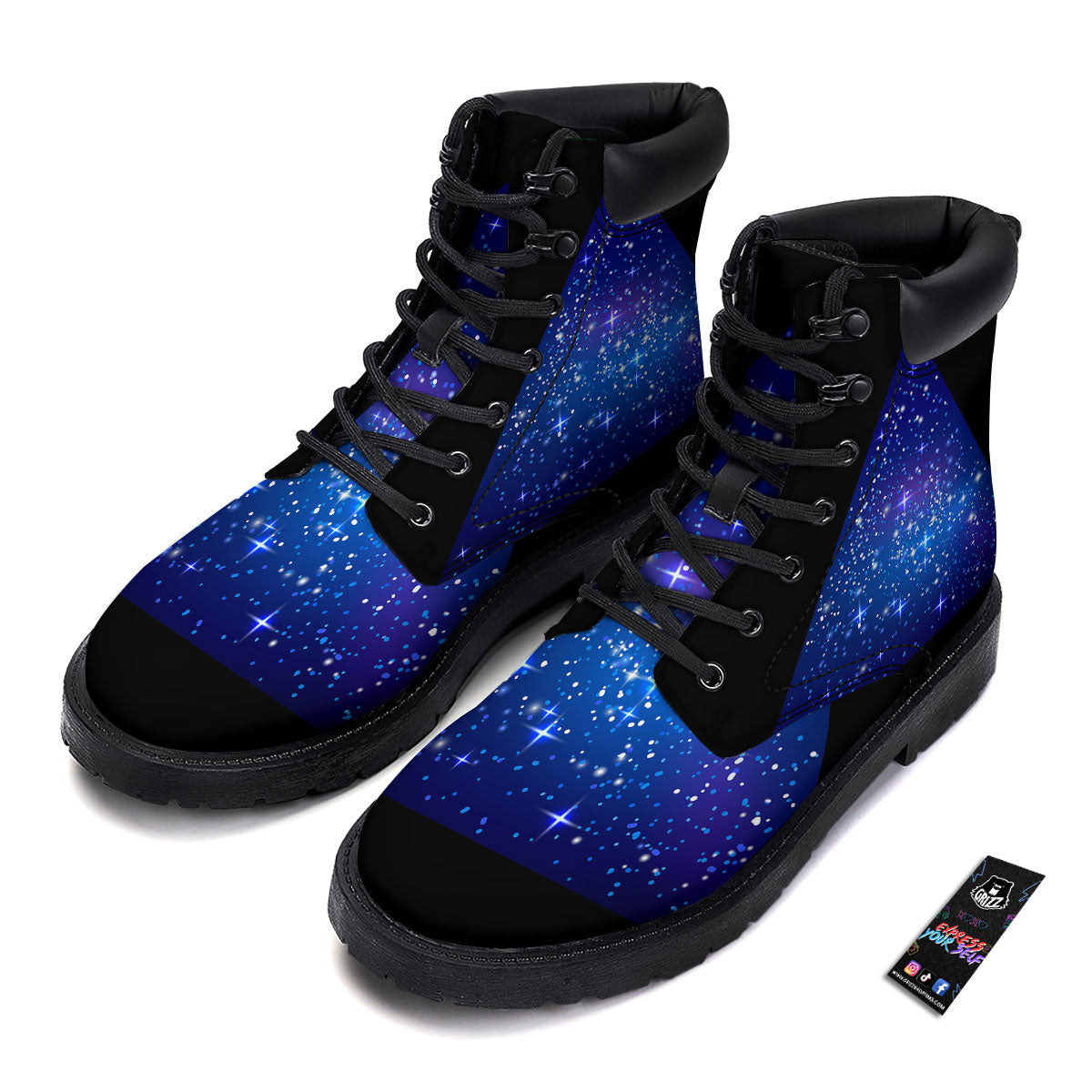 Pyramid Galaxy Print Boots-grizzshop