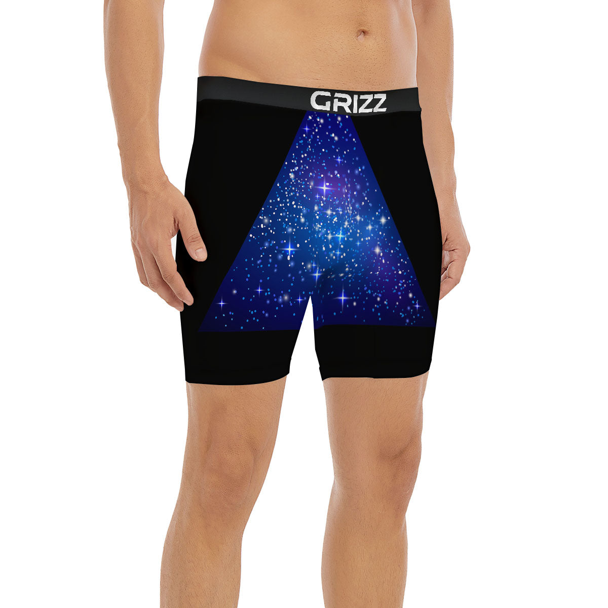 Pyramid Galaxy Print Boxer Briefs-grizzshop