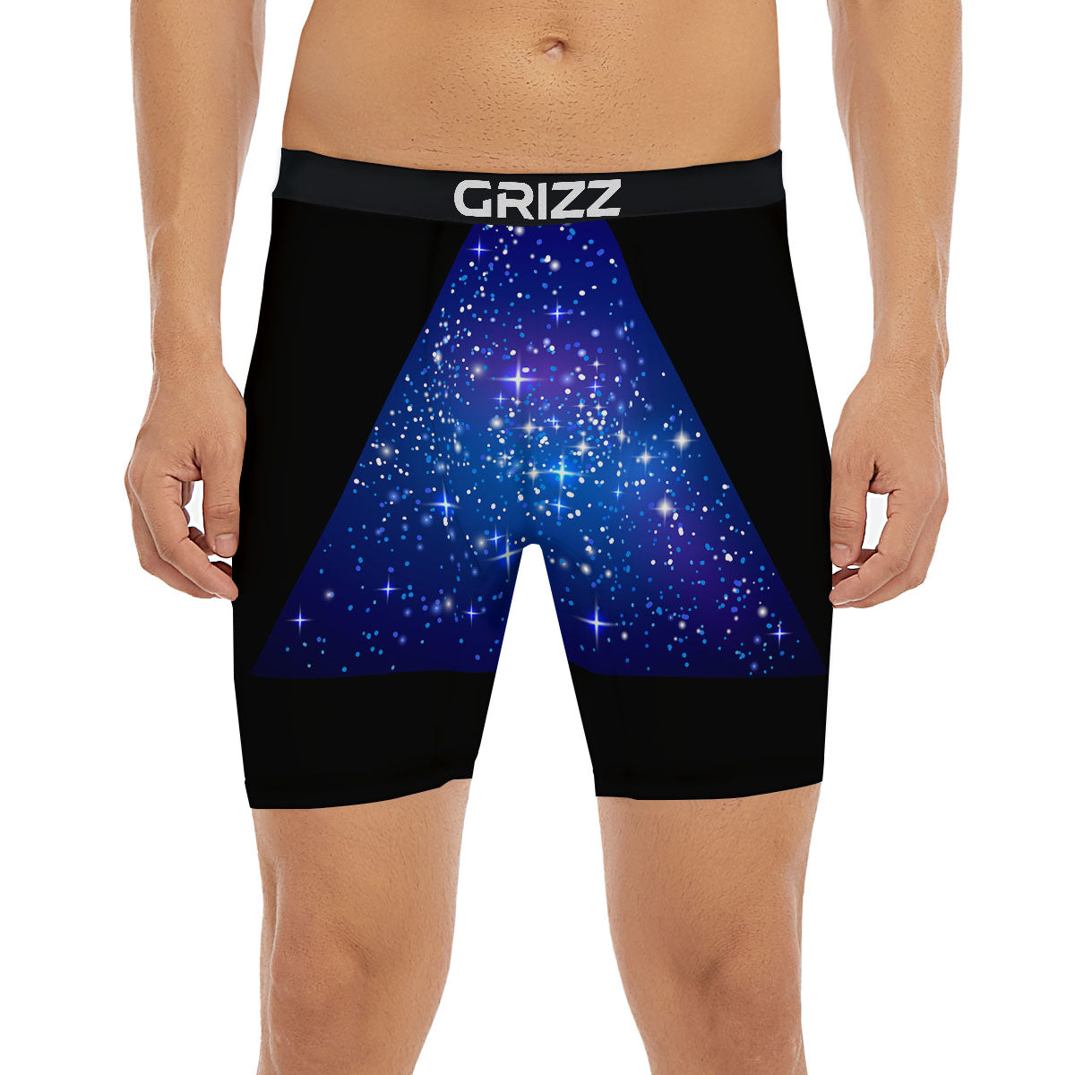 Pyramid Galaxy Print Boxer Briefs-grizzshop