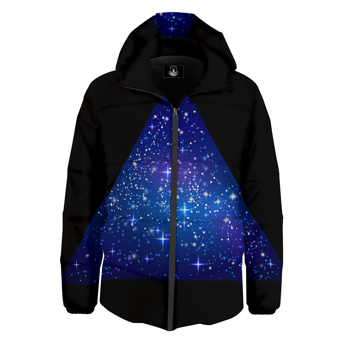 Pyramid Galaxy Print Down Jacket-grizzshop