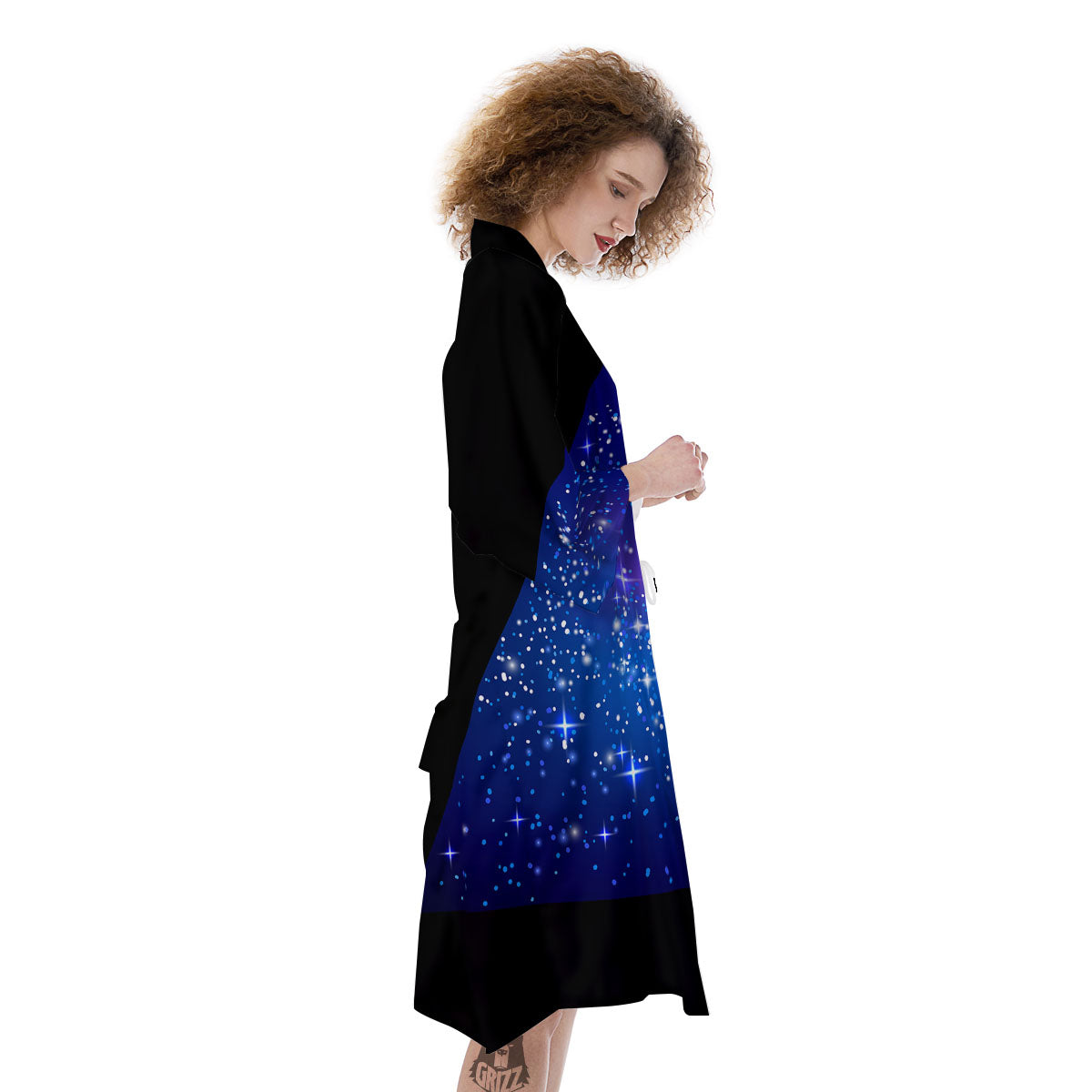 Pyramid Galaxy Print Kimono-grizzshop