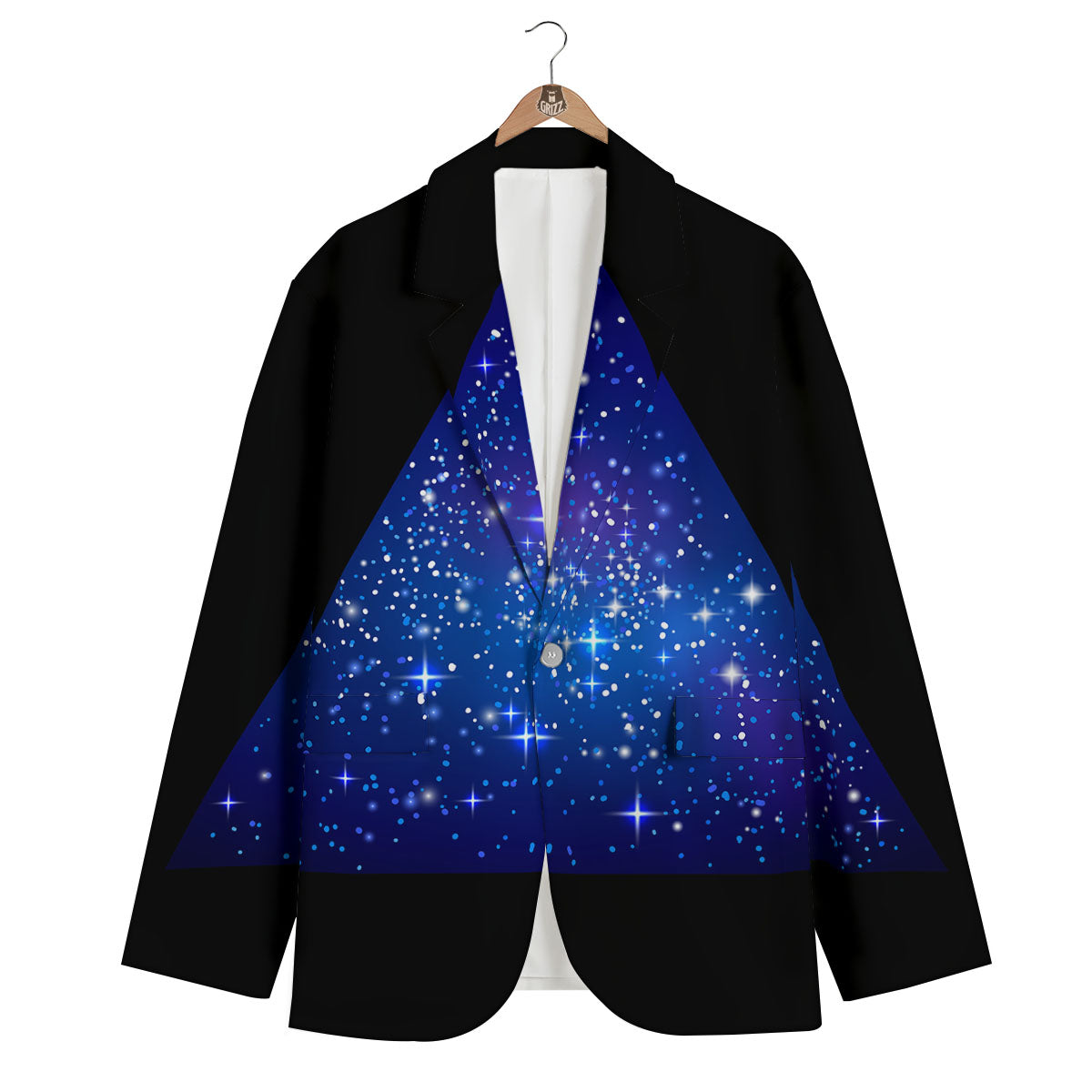 Pyramid Galaxy Print Men's Blazer-grizzshop