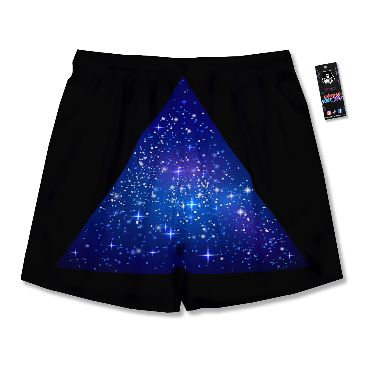 Pyramid Galaxy Print Men's Running Shorts-grizzshop