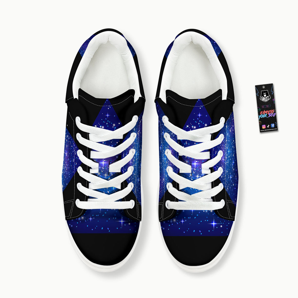 Pyramid Galaxy Print Platform Shoes-grizzshop