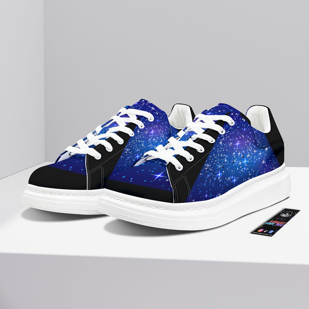 Pyramid Galaxy Print Platform Shoes-grizzshop