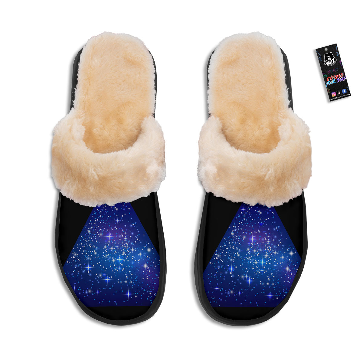 Pyramid Galaxy Print Slippers-grizzshop