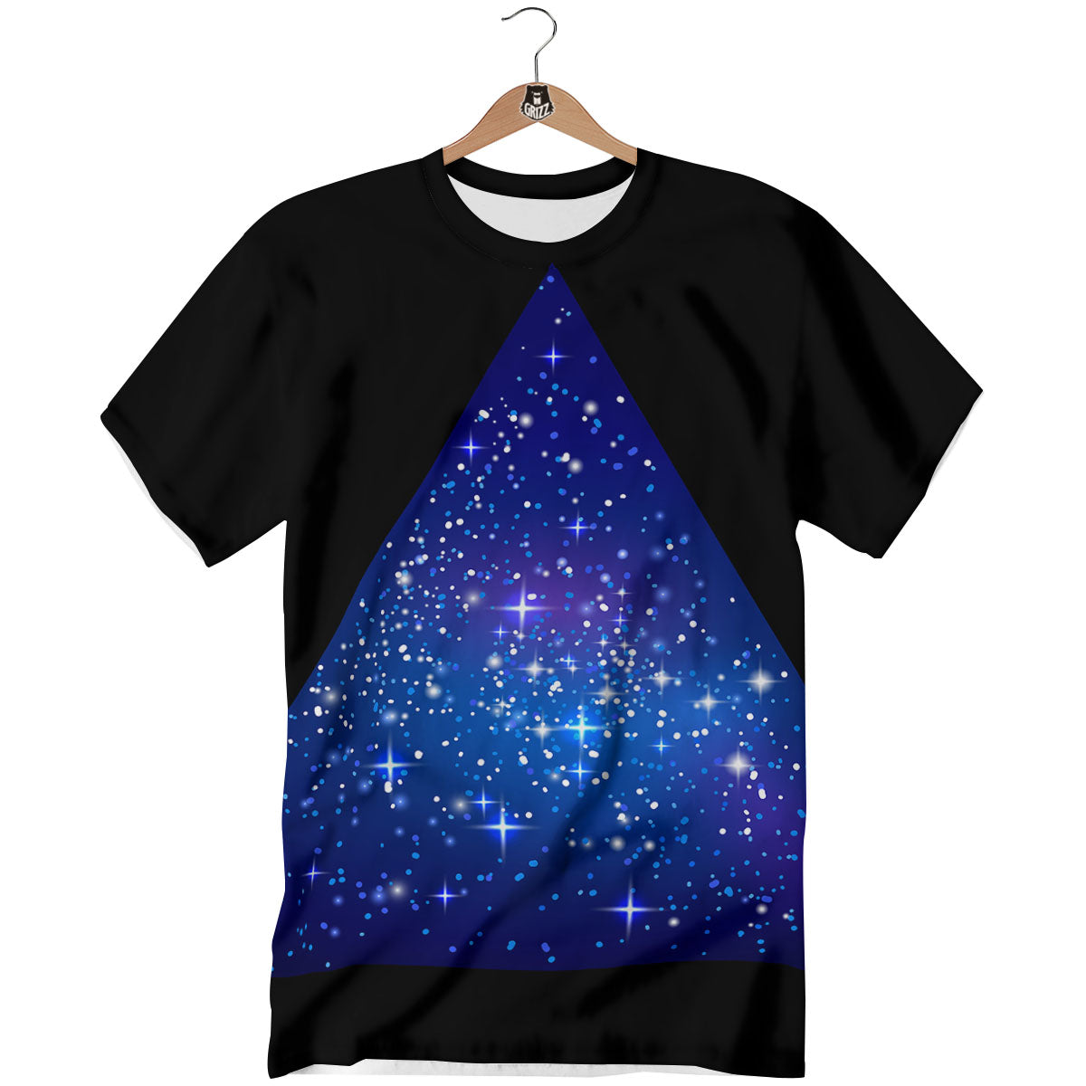 Pyramid Galaxy Print T-Shirt-grizzshop