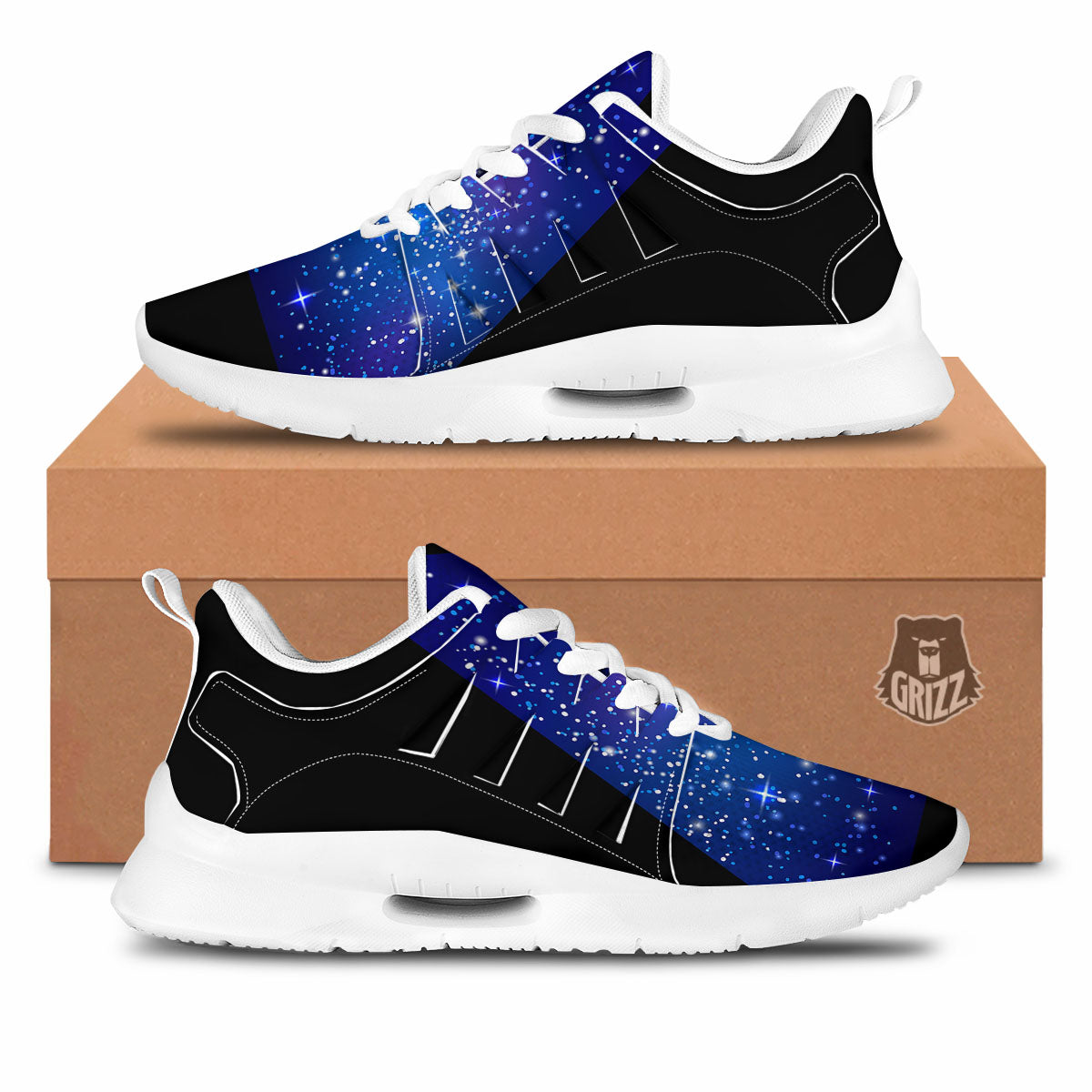 Pyramid Galaxy Print Tennis Shoes-grizzshop