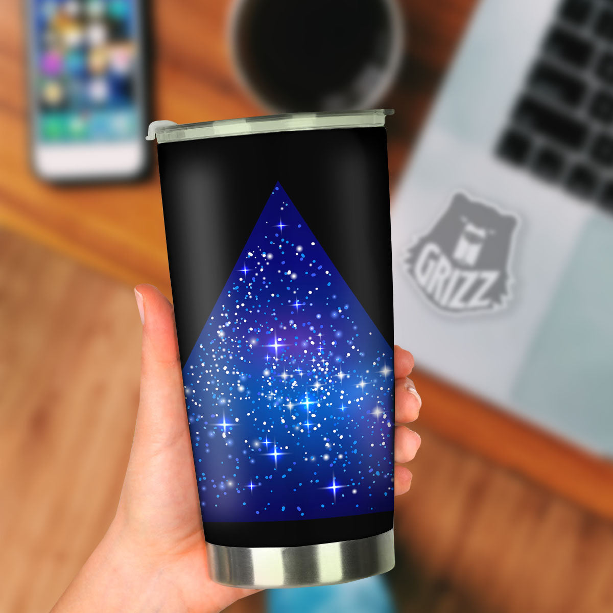 Pyramid Galaxy Print Tumbler-grizzshop