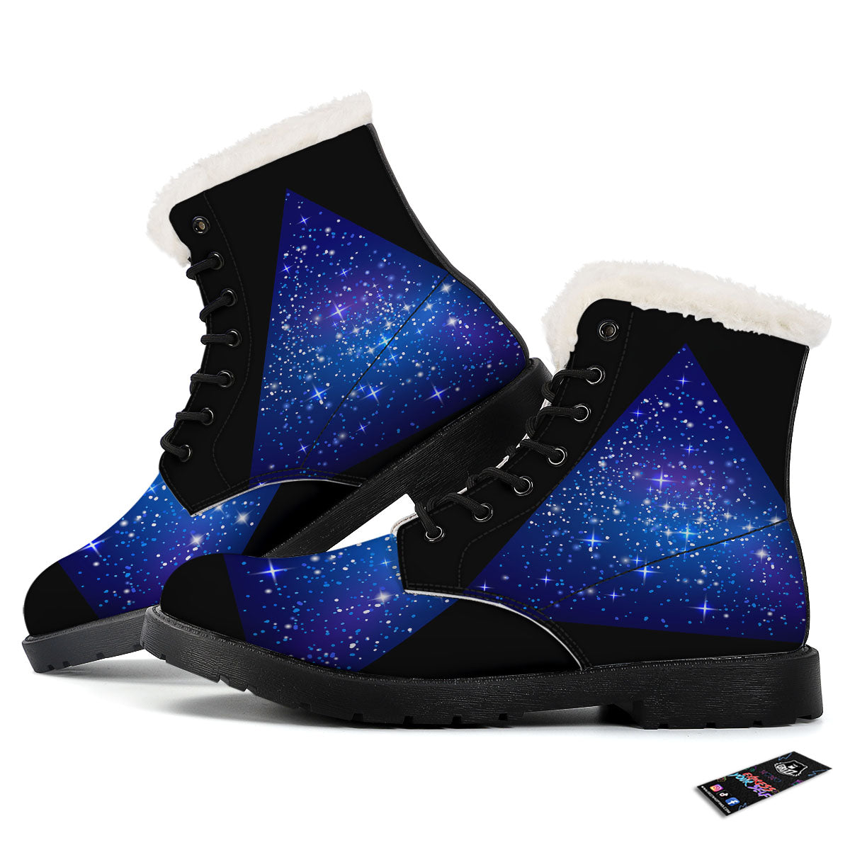 Pyramid Galaxy Print Winter Boots-grizzshop