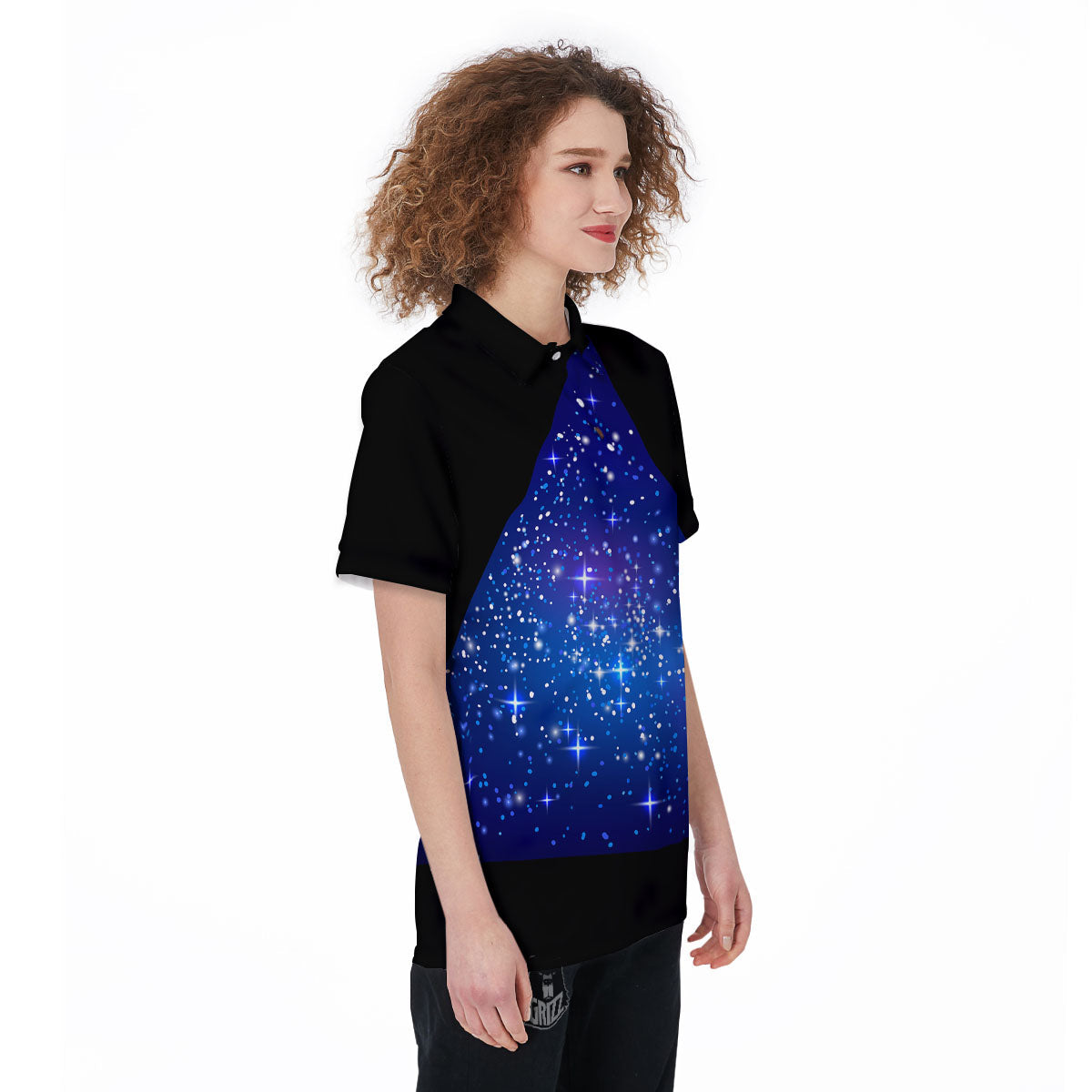 Pyramid Galaxy Print Women's Golf Shirts-grizzshop