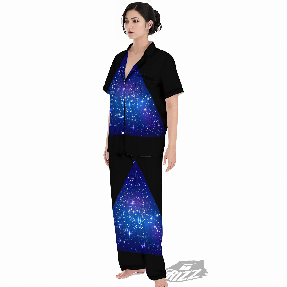 Pyramid Galaxy Print Women's Pajamas Set-grizzshop