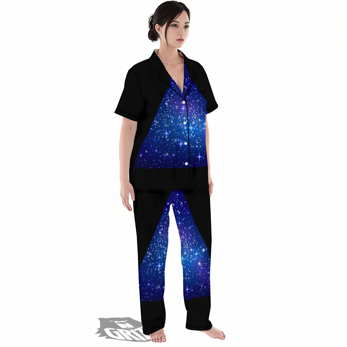 Pyramid Galaxy Print Women's Pajamas Set-grizzshop