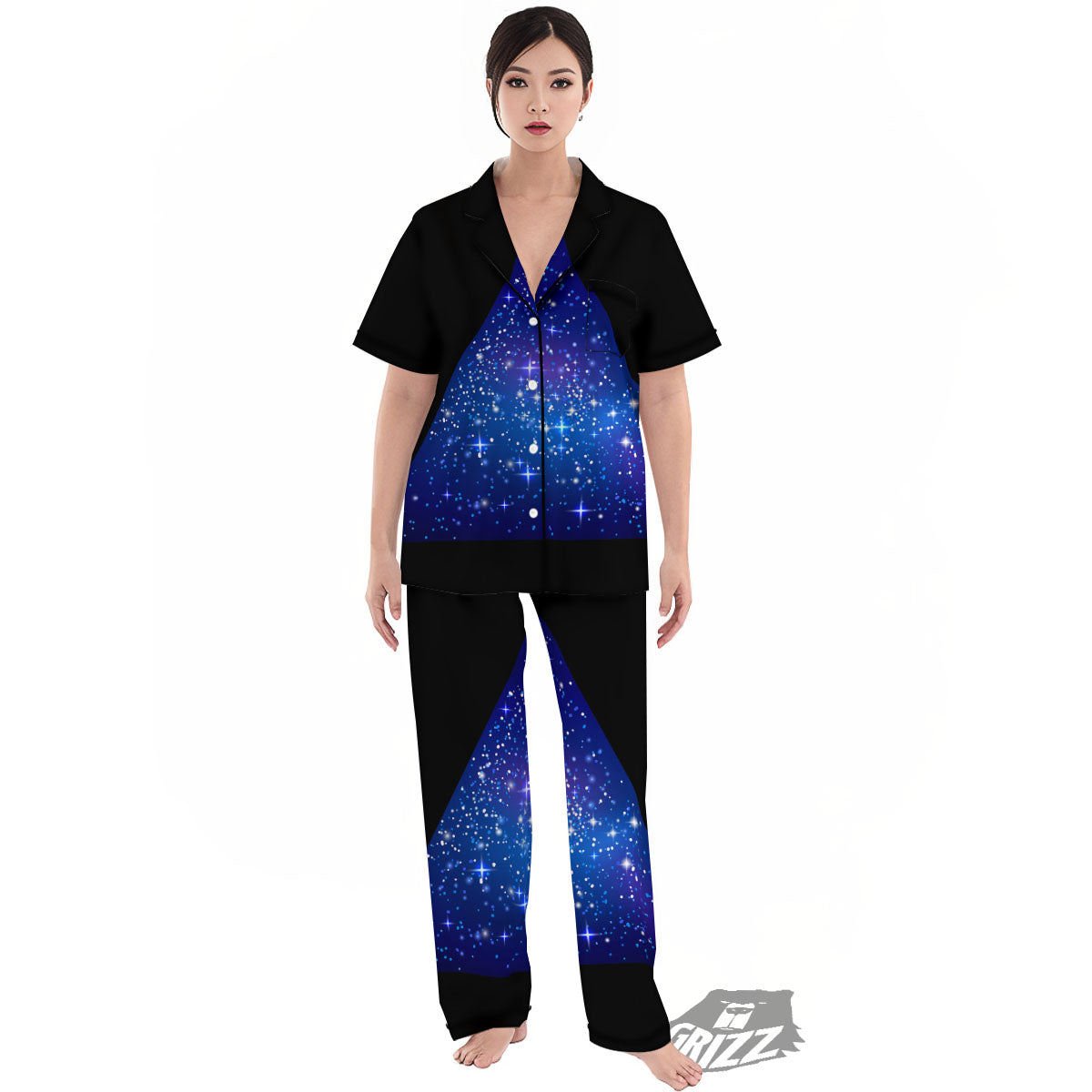 Pyramid Galaxy Print Women's Pajamas Set-grizzshop