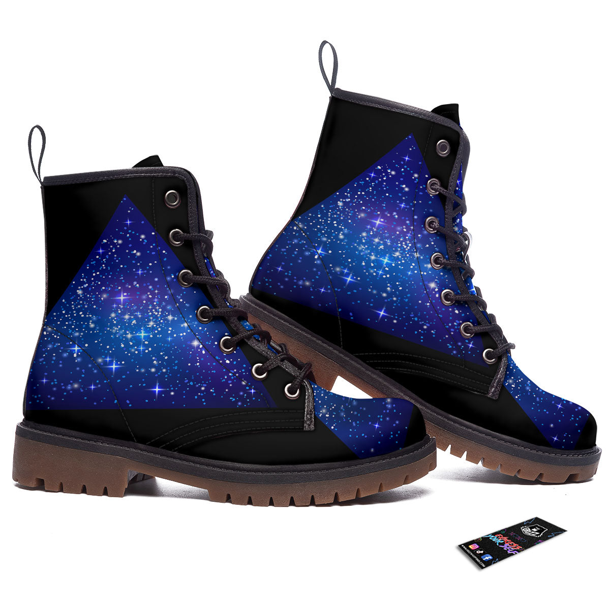 Pyramid Galaxy Print Work Boots-grizzshop