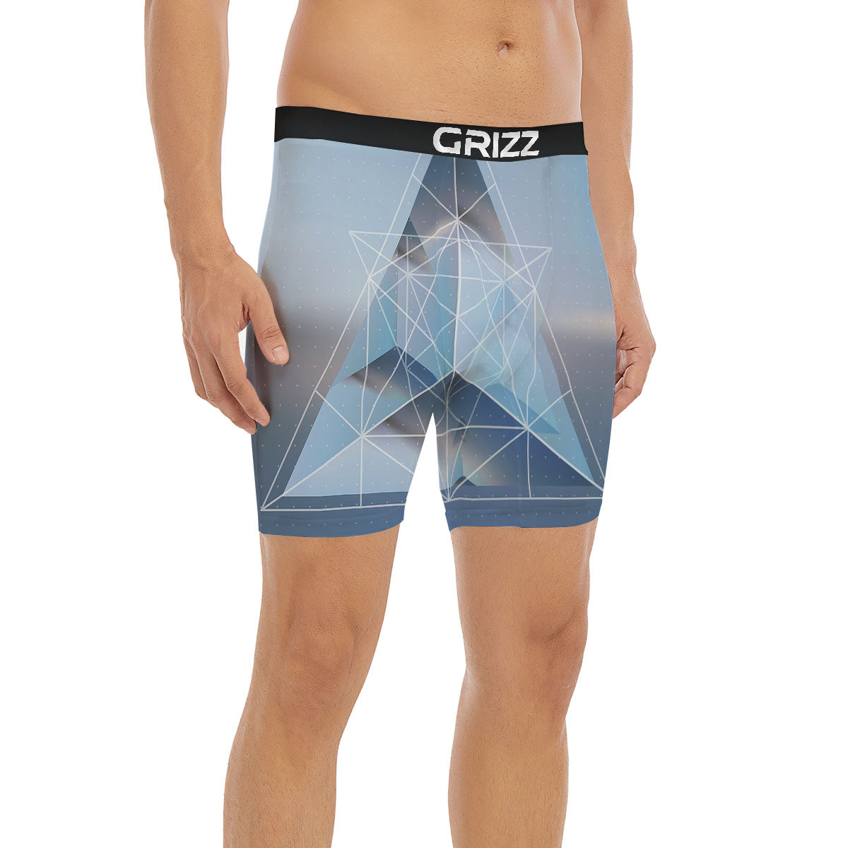 Pyramid Geometric Print Boxer Briefs-grizzshop