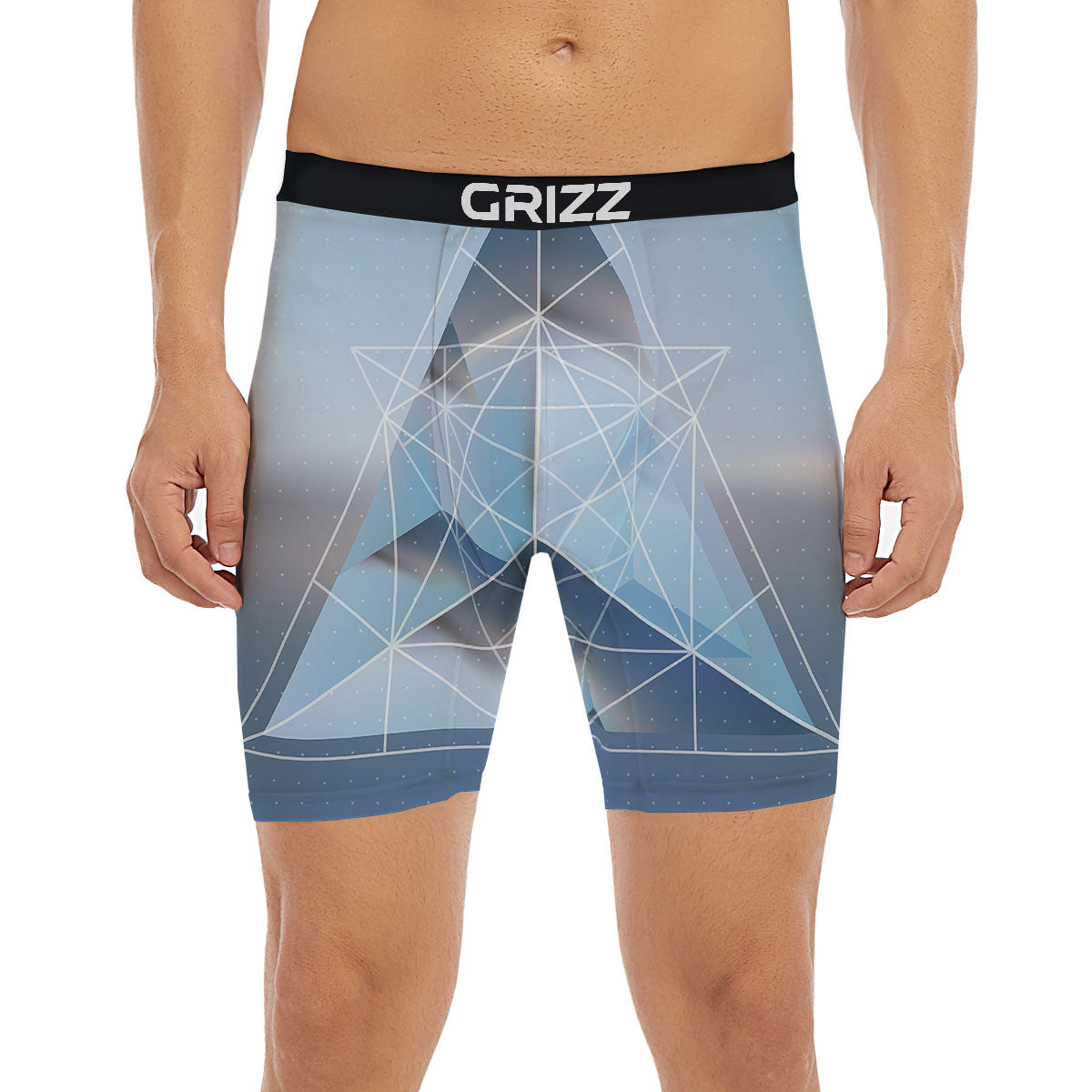 Pyramid Geometric Print Boxer Briefs-grizzshop