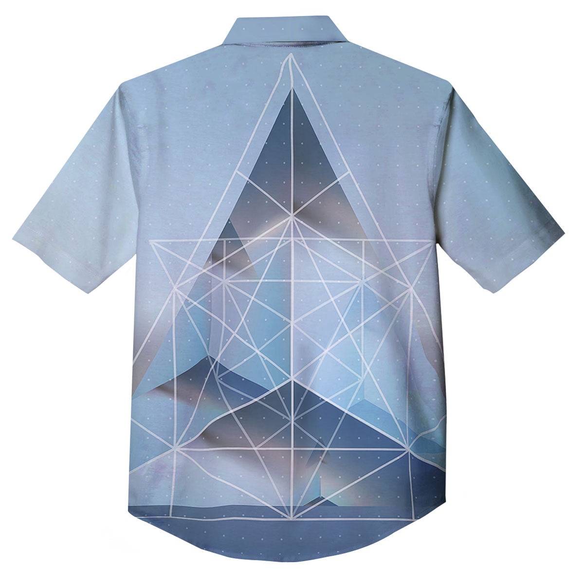 Pyramid Geometric Print Button Up Shirt-grizzshop