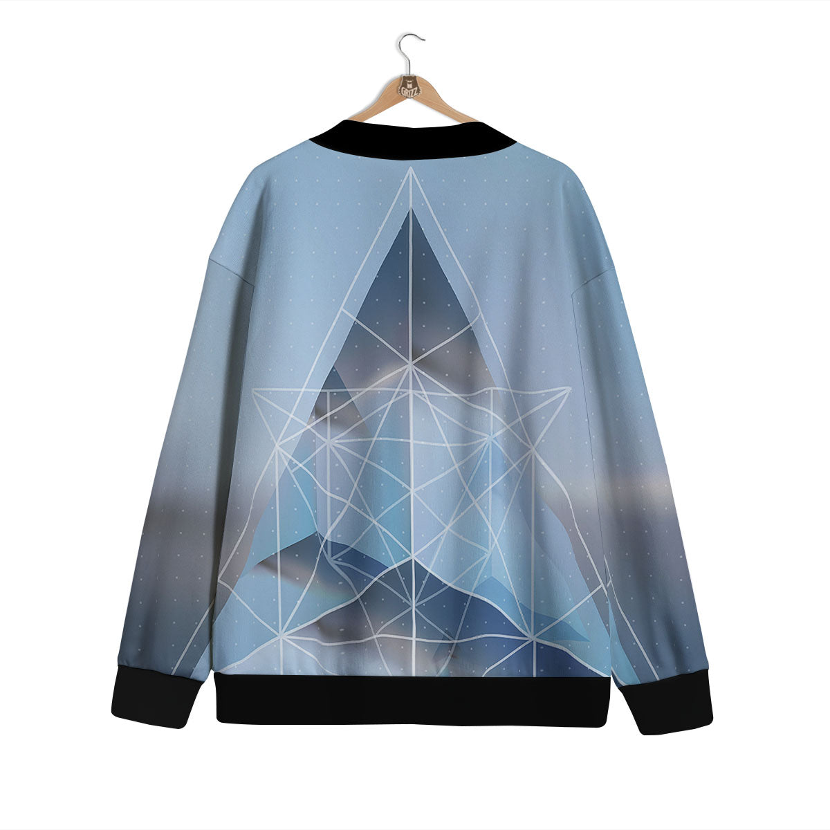Pyramid Geometric Print Cardigan-grizzshop