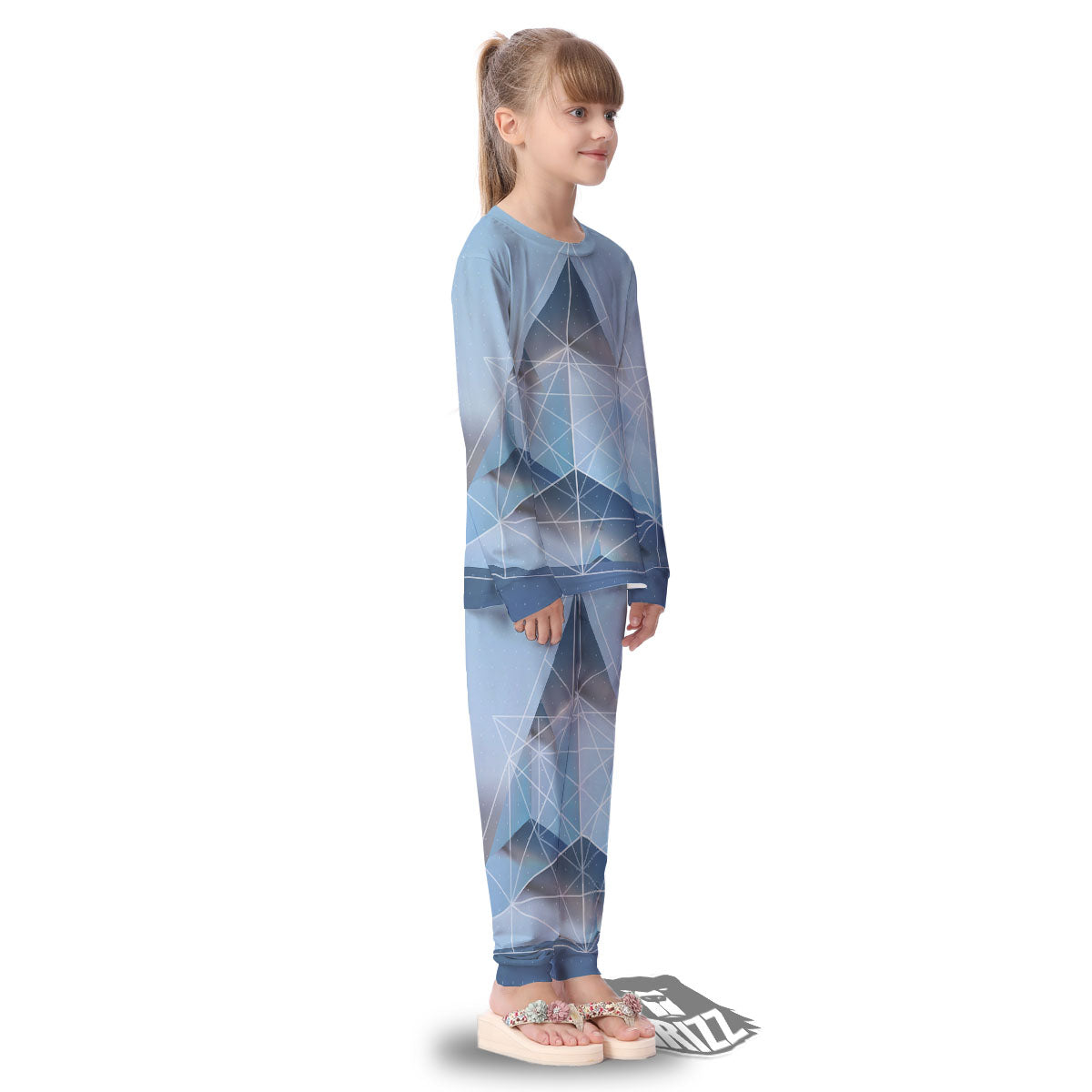 Pyramid Geometric Print Kid's Pajamas-grizzshop