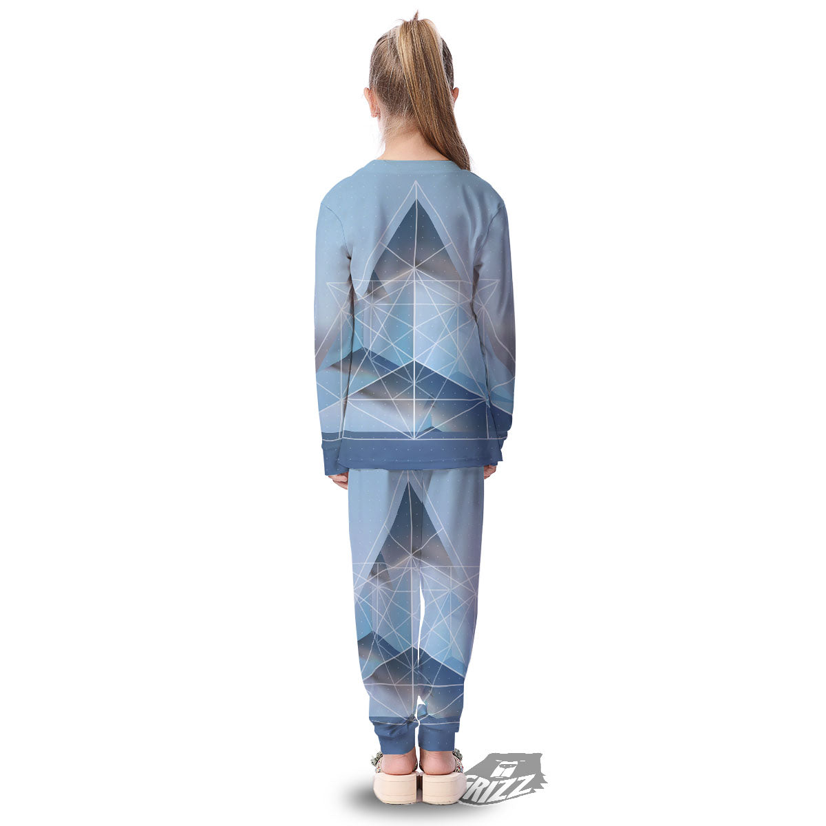 Pyramid Geometric Print Kid's Pajamas-grizzshop