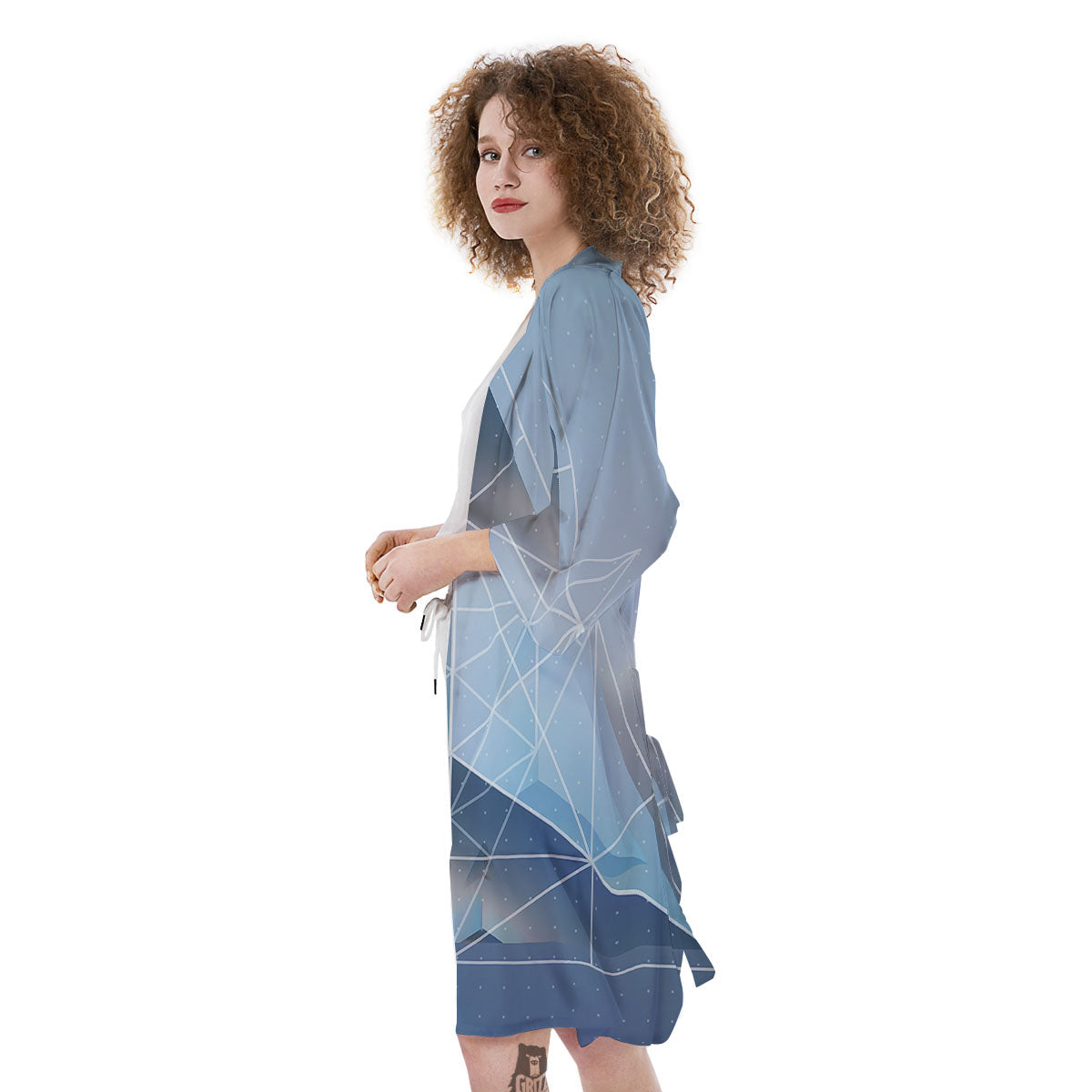 Pyramid Geometric Print Kimono-grizzshop