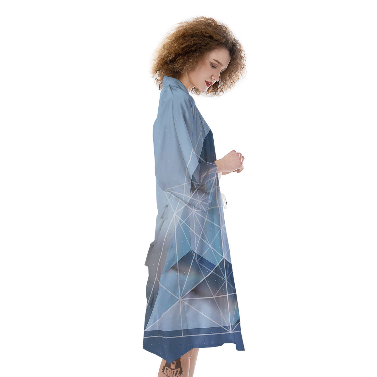 Pyramid Geometric Print Kimono-grizzshop