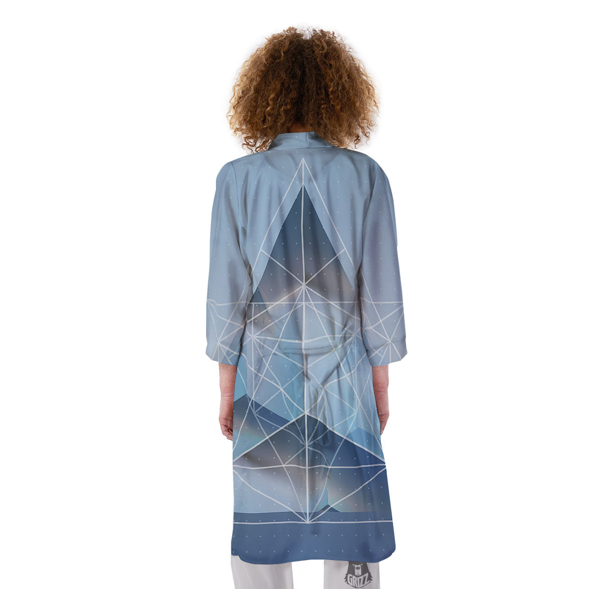 Pyramid Geometric Print Kimono-grizzshop
