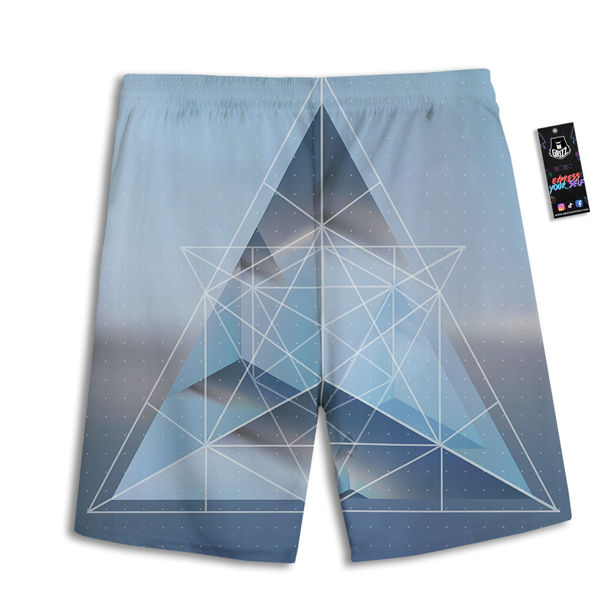 Runes Scandinavian And Mjolnir Print Men's Athletic Shorts
