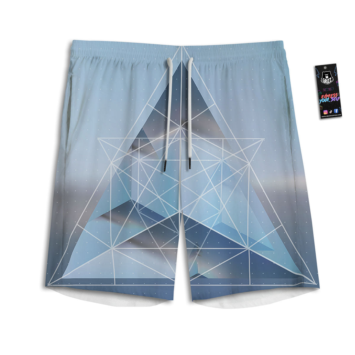 Runes Scandinavian And Mjolnir Print Men's Athletic Shorts