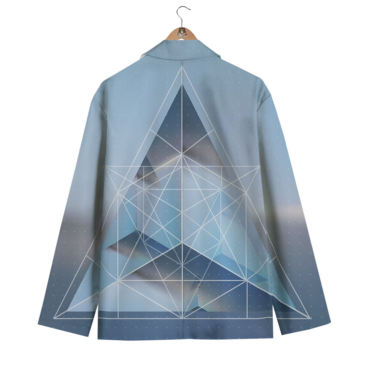 Pyramid Geometric Print Men's Blazer-grizzshop