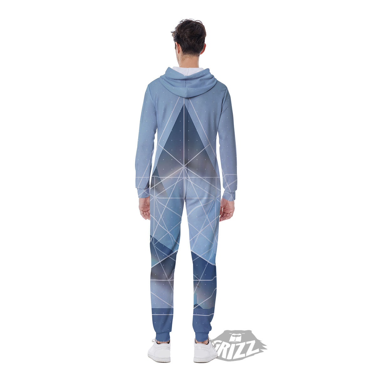 Pyramid Geometric Print Men's Jumpsuit-grizzshop