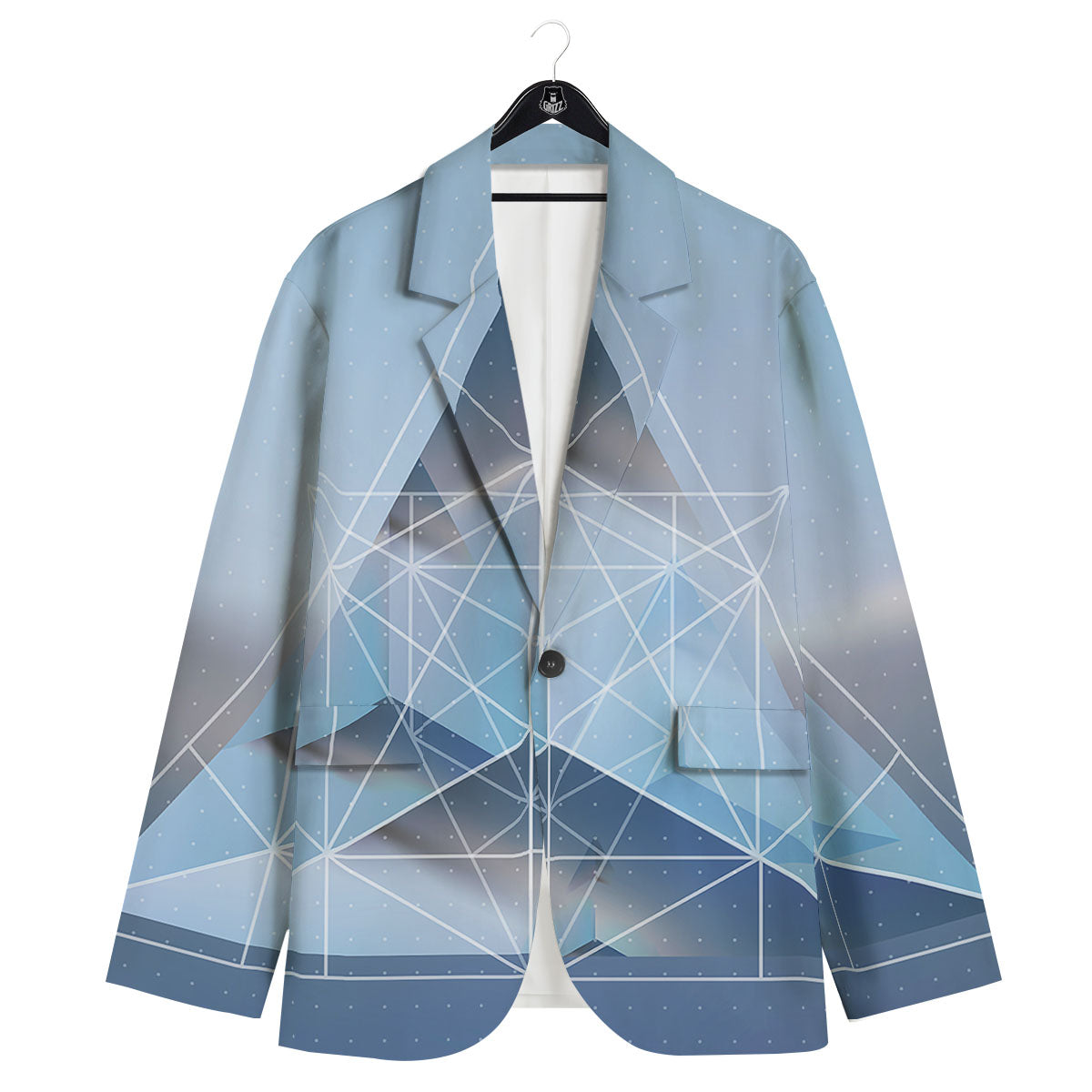 Pyramid Geometric Print Men's Sport Coat-grizzshop