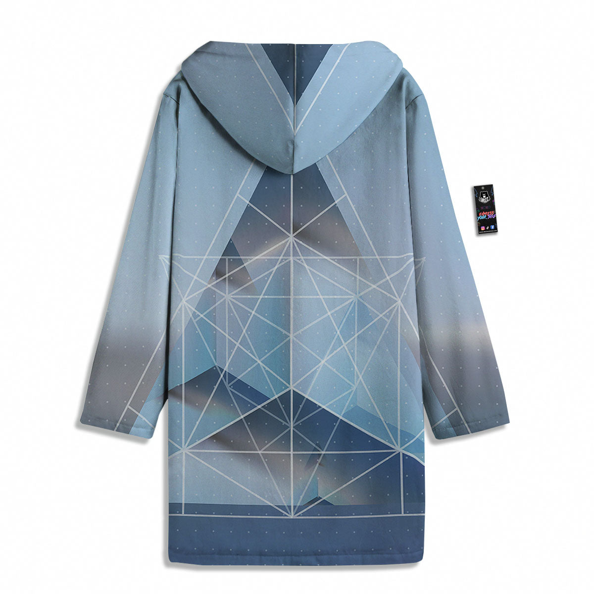 Pyramid Geometric Print Men's Windbreaker Jacket-grizzshop