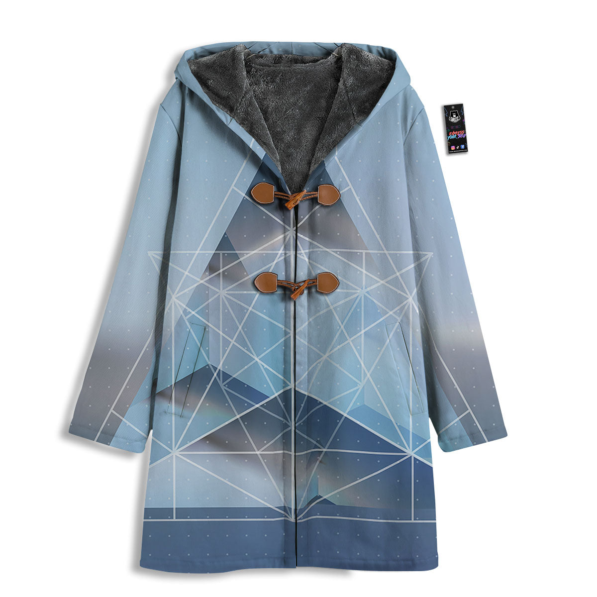 Pyramid Geometric Print Men's Windbreaker Jacket-grizzshop