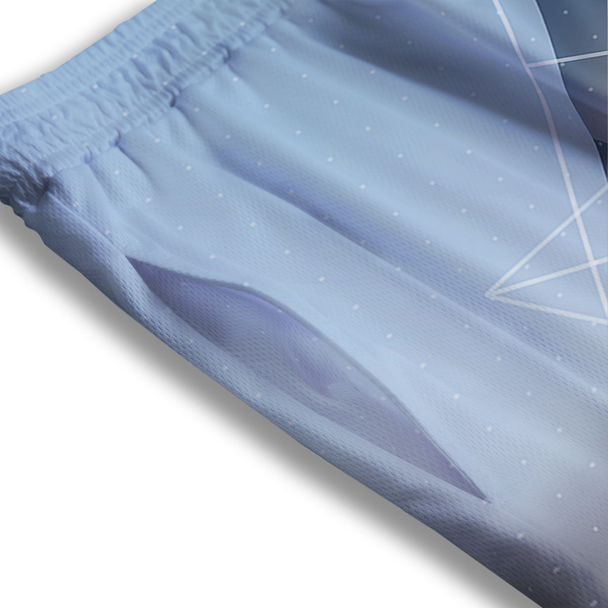 Pyramid Geometric Print Mesh Shorts