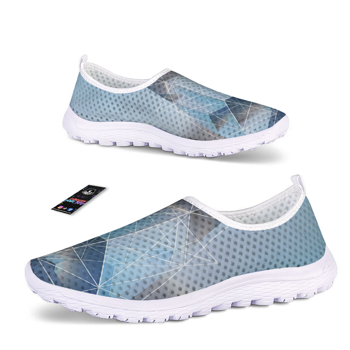 Pyramid Geometric Print Nurse Shoes-grizzshop