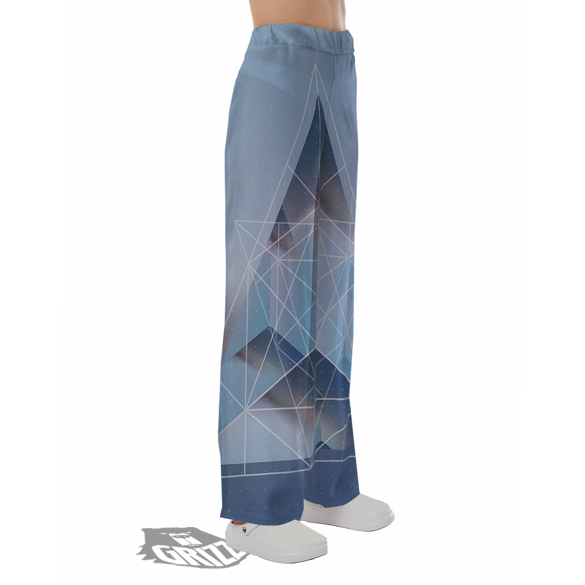 Pyramid Geometric Print Pajama Pants-grizzshop