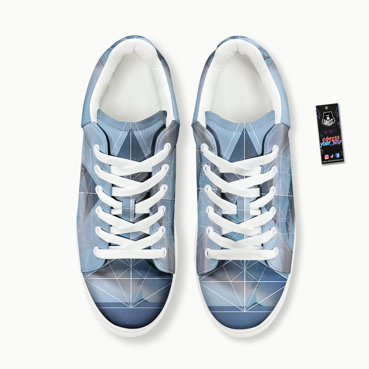 Pyramid Geometric Print Platform Shoes-grizzshop