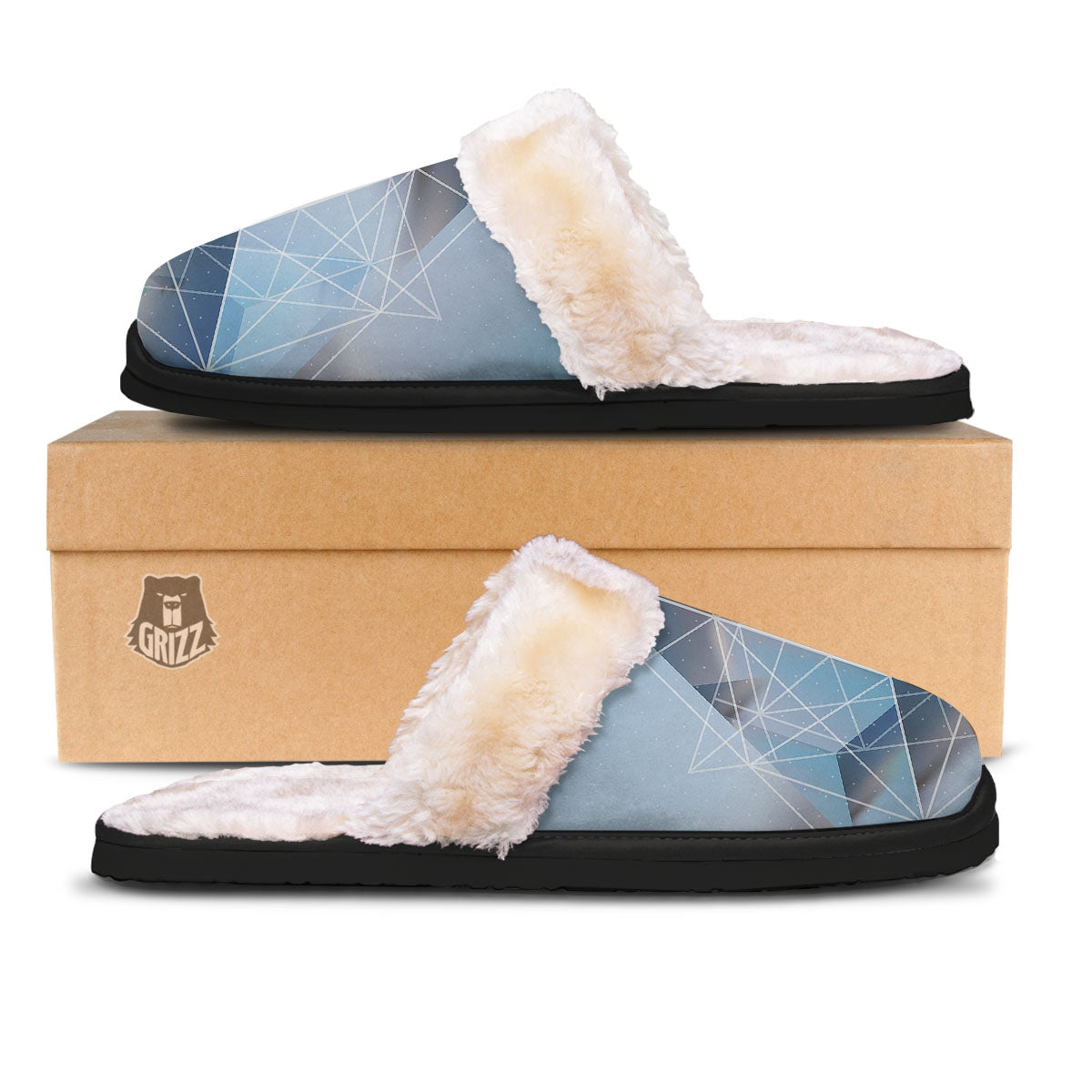 Pyramid Geometric Print Slippers-grizzshop