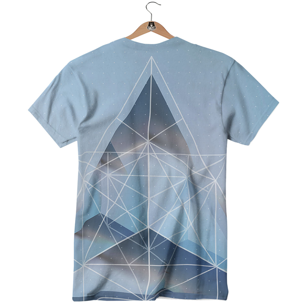Pyramid Geometric Print T-Shirt-grizzshop